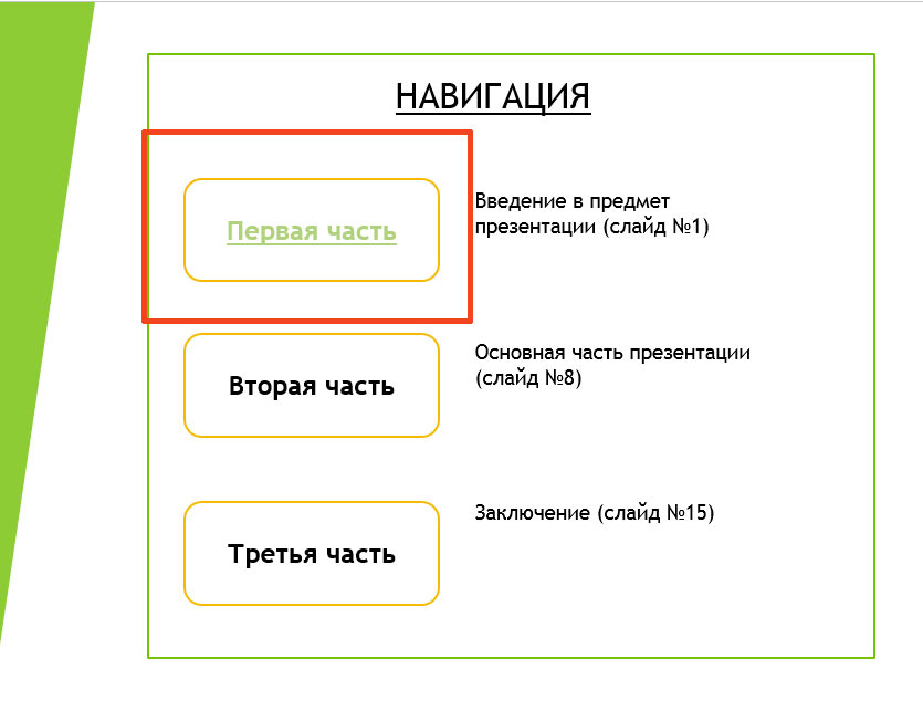 Ссылки на другие слайды или объекты в презентации это