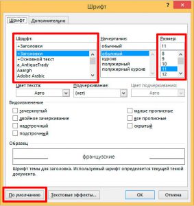 Возможности ms word при работе со шрифтом 1 выбор гарнитуры типа шрифта